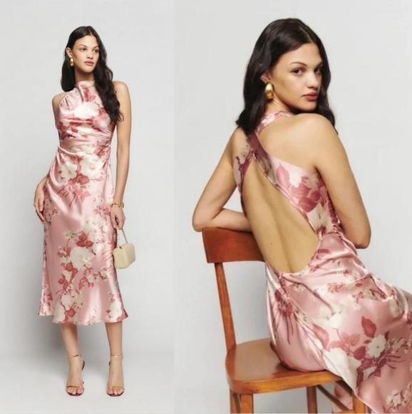 Reformation Dresses & Skirts - NWT Reformation Casette Silk Dress in Bellini Size 10